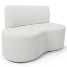 Sofá 2 Lugares Orgânico Para Sala De Estar Living Larissa L02 Bouclê Branco - Lyam Decor