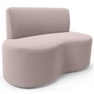 Sofá 2 Lugares Orgânico Para Sala de Estar Living Larissa L02 Bouclê Rosê - Lyam Decor