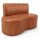 Sofá 2 Lugares Orgânico Para Sala de Estar Living Larissa L02 material sintético Camel - Lyam Decor