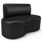 Sofá 2 Lugares Orgânico Para Sala de Estar Living Larissa L02 material sintético Preto - Lyam Decor Sofá 2 Lugares Orgânico Para Sala de Estar Living Larissa L02 material sintético Preto - Lyam Decor