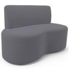 Sofá 2 Lugares Orgânico Para Sala de Estar Living Larissa L02 Suede Cinza - Lyam Decor
