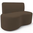 Sofá 2 Lugares Orgânico Para Sala de Estar Living Larissa L02 Suede Marrom - Lyam Decor