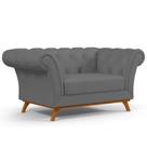 Sofá 2 Lugares Para Sala de Estar Império 150 cm D02 Material Sintético Cinza C-03 - Lyam Decor