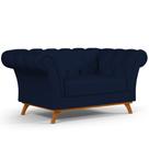 Sofá 2 Lugares Para Sala de Estar Império 150 cm D02 Veludo Azul Oxford D-304 - Lyam Decor