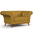 Sofá 2 Lugares Para Sala de Estar Império 150 cm D02 Veludo Mostarda D-260 - Lyam Decor