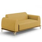 Sofá 2 Lugares Para Sala De Estar Molino 150 Cm D02 Pés D'ouro Veludo Mostarda D-260 - Lyam Decor Sofá 2 Lugares Para Sala De Estar Molino 150 Cm D02 Pés D'ouro Veludo Mostarda D-260 - Lyam Decor