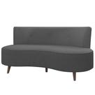 Sofá 2 Lugares para Sala Living 135cm Pés Palito Korah K04 Linho Cinza Escuro - Mpozenato