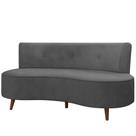 Sofá 2 Lugares para Sala Living 135cm Pés Palito Korah K04 Veludo Cinza Escuro - Mpozenato