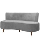 Sofá 2 Lugares para Sala Living 135cm Pés Palito Korah K04 Veludo Cinza - Mpozenato
