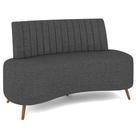 Sofá 2 Lugares para Sala Living 160cm Pés Palito Tamar K04 Linho Cinza Escuro - Mpozenato