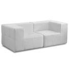 Sofá 2 Lugares Para Sala Living Modular 176cm Lancaster F04 Bouclê Branco - Lyam Decor Sofá 2 Lugares Para Sala Living Modular 176cm Lancaster F04 Bouclê Branco - Lyam Decor