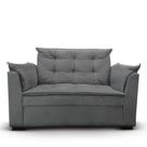 Sofá 2 Lugares Para Sala Moderno Confortável Aurora Suede Cinza