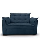 Sofá 2 Lugares Para Sala Moderno Confortável Elegance Suede azul Marinho