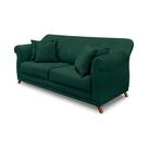 Sofá 2 Lugares Pé De Madeira Julieta 160 Cm Veludo Verde S04 - D'rossi