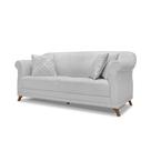 Sofá 2 Lugares Pé de Madeira Julieta 180 cm Linho Grigio S04 - D'Rossi
