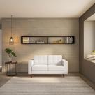 Sofá 2 Lugares Pé Palito Joy Linho Cotton Cru