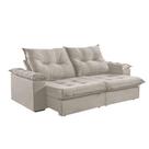 Sofá 2 Lugares Retrátil 210cm Pillow Top Reclinável M-191 Creme