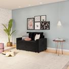 Sofá 2 Lugares Retrátil Aquisgrana Suede Preto 140 cm