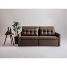 Sofa 2 Lugares Retratil E Reclinavel 176Cm Linho Dimas Marrom