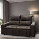 Sofá 2 lugares Retrátil e Reclinável Madri 1,50M - Suede Shop das Cabeceiras