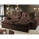 Sofa 2 Lugares Retratil e Reclinavel Maximo 2.10m Veludo Marrom Havana MÃ³veis Mix
