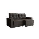 Sofá 2 Lugares Retrátil Lubeck Suede Grafite 140 cm