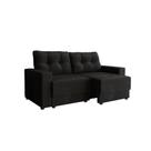 Sofá 2 Lugares Retrátil Lubeck Suede Preto 140 cm