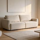 Sofá 2 Lugares Retrátil Reclinável Para Sala de Estar 170cm Siloé K01 Veludo Bege - Lyam Decor