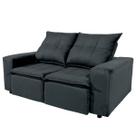 Sofá 2 Lugares Retrátil Reclinável Veneza 166cm Veludo Preto