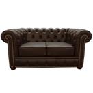 Sofá 2 Lugares Sala de Estar Chesterfield com Pés Madeira Couro Capucino - Gran Belo Sofá 2 Lugares Sala de Estar Chesterfield com Pés Madeira Couro Capucino - Gran Belo