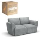 Sofá 2 Lugares Sala De Estar em Tecido Bouclé Modular Damie Na Caixa