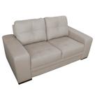 Sofá 2 Lugares Sala de Estar Milano 170cm Couro Off White G58 - Gran Belo
