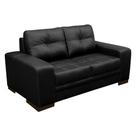 Sofá 2 Lugares Sala de Estar Milano 170cm Couro Preto G58 - Gran Belo