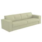 Sofá 2 Lugares Sala de Estar Pés Madeira Laus 158 cm Couro Off White G43 - Gran Belo