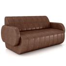 Sofá 2 Lugares Sala Living Orgânico 148cm Fávara K01 material sintético Marrom - Lyam Decor Sofá 2 Lugares Sala Living Orgânico 148cm Fávara K01 material sintético Marrom - Lyam Decor