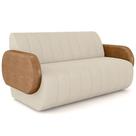 Sofá 2 Lugares Sala Living Orgânico 168cm Fávara K01 material sintético Whisky Veludo Bege - Lyam Decor