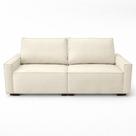 Sofá 2 Metros Contemporâneo Sala Estar Luxo Moderno Suede Cor:Bege
