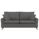 Sofá 200cm 3 Lugares com Almofadas Pés Curvos Veras Suede D05 Cinza - Mpozenato