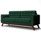 Sofá 210 cm 3 Lugares Sandero B-303 Veludo Verde - Domi Sofá 210 cm 3 Lugares Sandero B-303 Veludo Verde - Domi