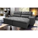 Sofá 2,22m Retrátil e Reclinável com Molas Cama inBox Confort Tecido Suede Velusoft Cinza