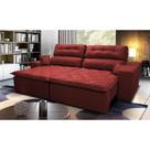 Sofá 2,22m Retrátil e Reclinável com Molas Cama inBox Confort Tecido Suede Velusoft Vermelho
