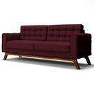 Sofá 230 cm 3 Lugares Sandero B-278 Veludo Marsala - Domi