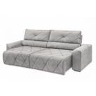 Sofá 230cm 4 lugares retratil e reclinavel Houston Cinza Nevoa