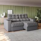 Sofá 230cm com Porta Copos Retrátil e Reclinável Premier Cinza Suede Titânio Sofá 230cm com Porta Copos Retrátil e Reclinável Premier Cinza Suede Titânio