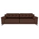 Sofá 252cm Decorativo Sala de Estar Agostino Couro Marrom G52 - Gran Belo Sofá 252cm Decorativo Sala de Estar Agostino Couro Marrom G52 - Gran Belo