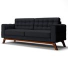 Sofá 260 cm 4 Lugares Sandero B-300 Veludo Preto - Domi