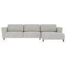Sofá 290cm com Chaise Direita Franz Suede Cinza - Gran Belo