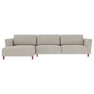 Sofá 290cm com Chaise Esquerda Franz Suede Bege G52 - Gran Belo