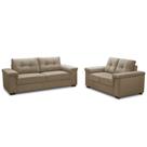 Sofá 3 e 2 Lugares Para Sala de Estar Living Allon F04 Veludo Marrom Claro - Lyam Decor