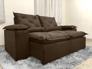 Sofá 3 e 4 Lugares Retrátil e Reclinável 2,30 metros Alpoim Estofados Marrom 200 Athenas